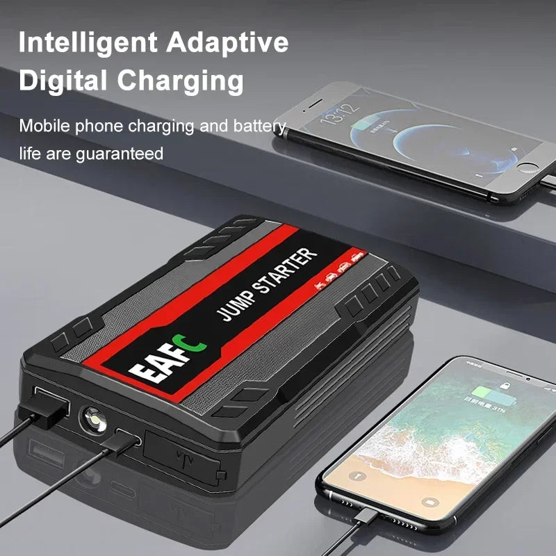 EAFC Car Jump Starter Power Bank – 600A 12V Auto Battery Booster with LED Light for Cars & Vehicles
