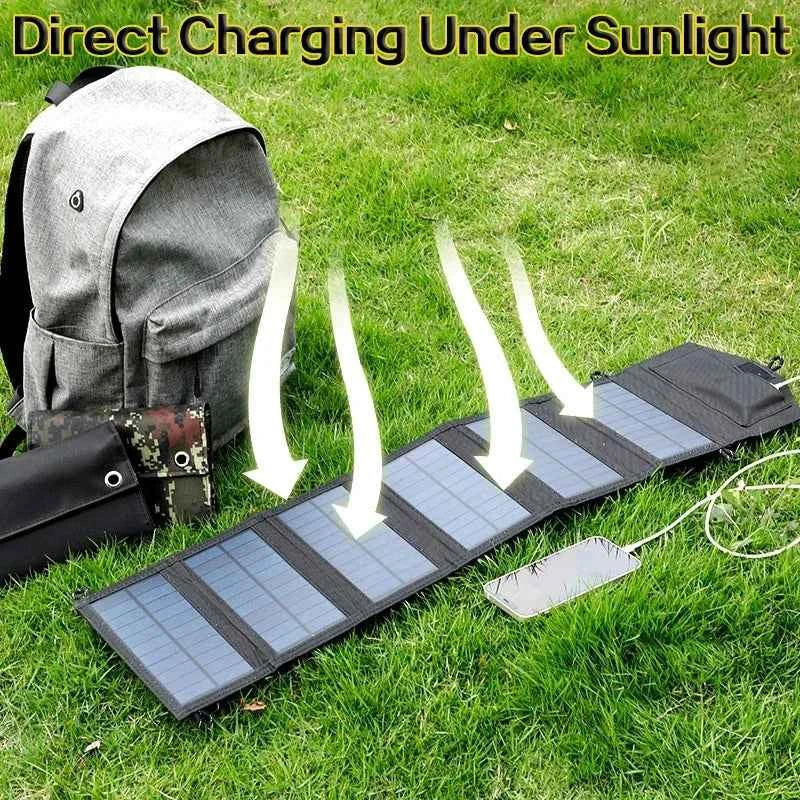 800W Foldable Solar Panel Charger – 6-Fold Portable USB 5V DC Power Supply for Camping & Hiking
