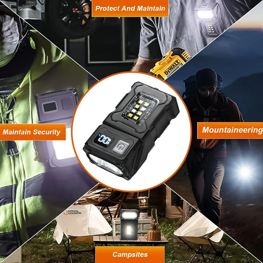 ESMARTER Mini USB Rechargeable LED Flashlight | 8 Modes, Magnetic Base, Power Bank