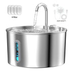 2.2L Stainless Steel Cat Water Fountain with Viewing Window