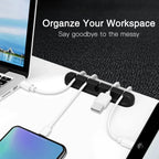 Silicone Cable Organizer Clips — Desktop Cable Management for USB & Earphone Cables