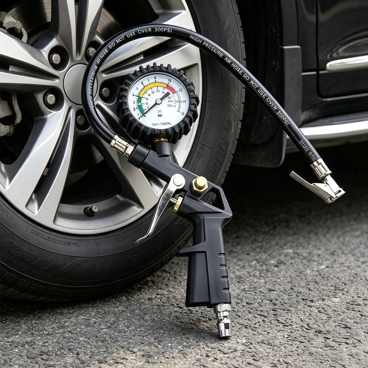 Tyre Pumping Gun Digital Pressure Gauge – Car TPMS Air Gauge Meter Manometer Monitor Tester for Tyres