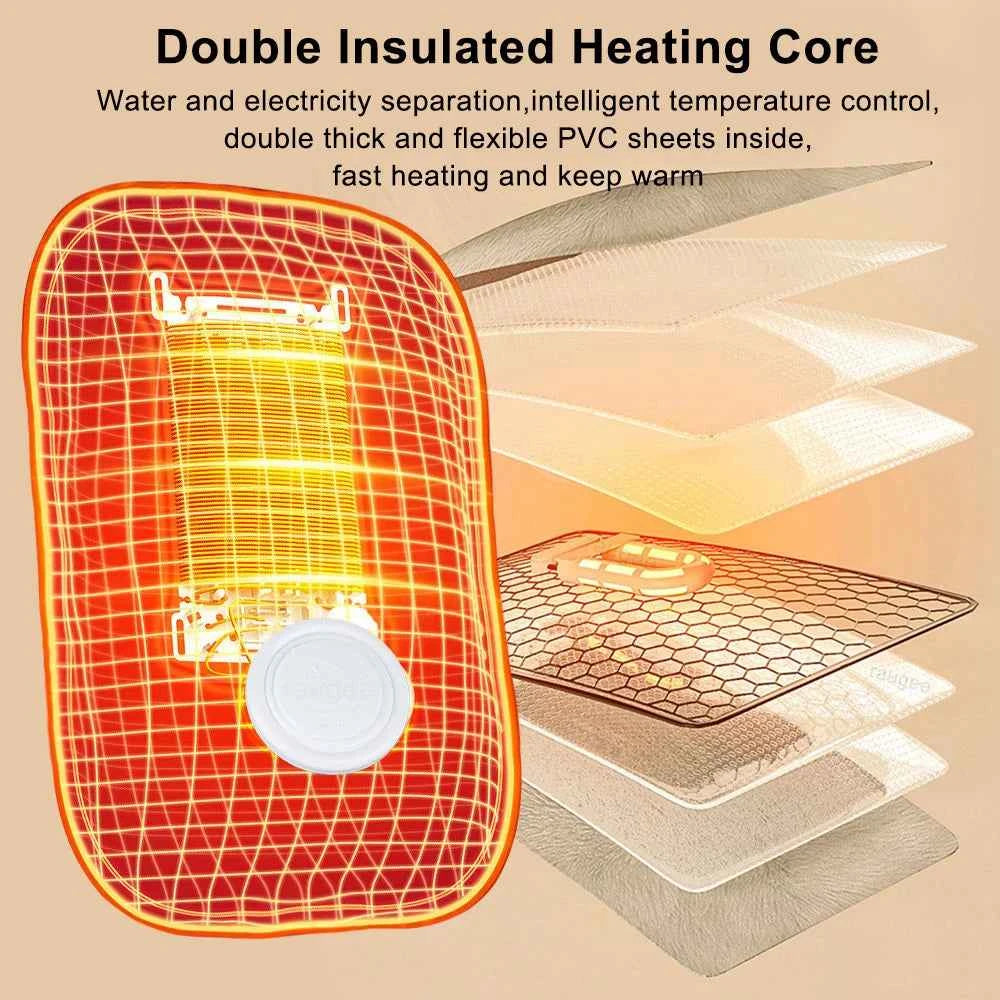 Raugee Electric Hot Water Bag – Rechargeable Hand Warmer Pillow | Fast Charge, Explosion-Proof, Soft Velvet Cover