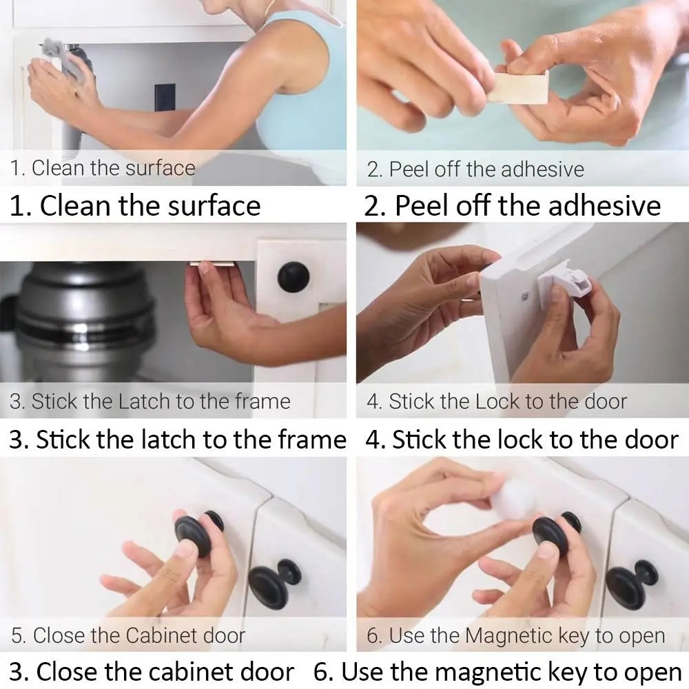 Magnetic Child Safety Lock – Baby-Proof Cabinet & Drawer Latch Set
