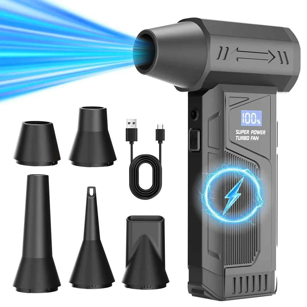 Wireless Brushless Turbo Jet Air Blower – LED Display Portable Car Cleaning Fan 2026