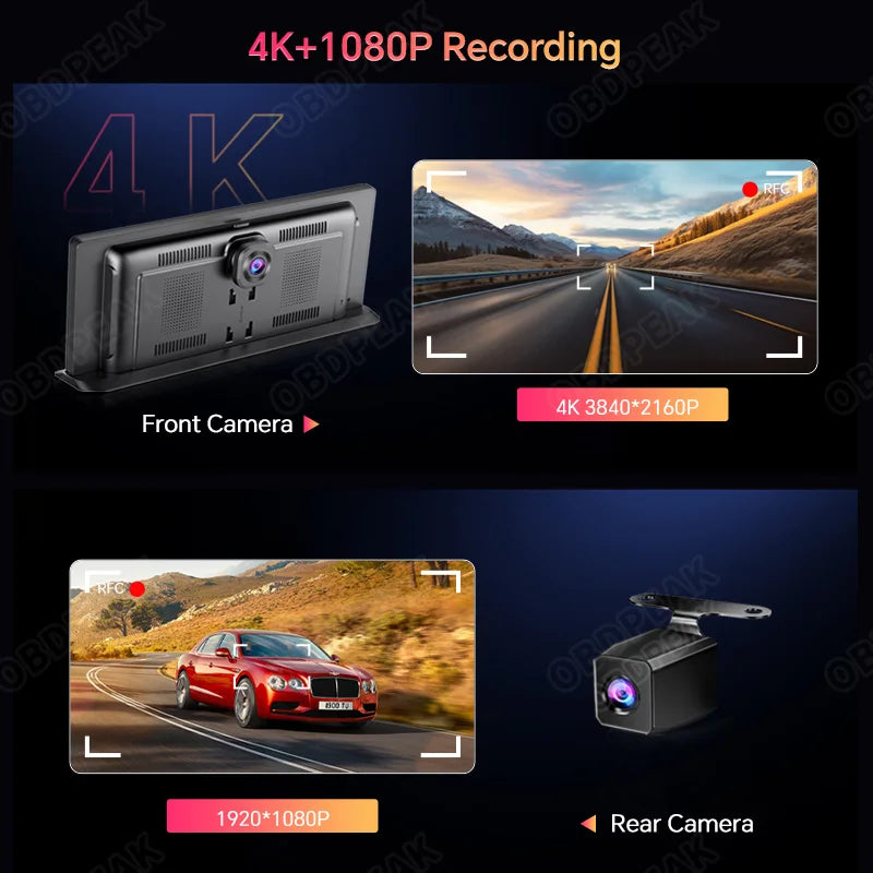 Rapuntek™ DriveHub Pro 11.3" 4K Smart Car Display with Wireless Apple CarPlay, Android Auto, GPS & Dual Dash Camera