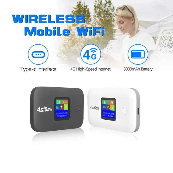 4G Travel WiFi Hotspot with SIM Slot – 300Mbps, LED Display, Supports 10 Devices for Outdoor & RV Use