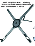 3-in-1 Foldable Magnetic Phone Holder & Selfie Stick Tripod — For iPhone, iPad & Laptops