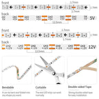 WS2812B RGBIC LED Strip – 2.7mm Ultra Narrow 160 LEDs/m Individually Addressable Dreamcolor Light DC5V/12V