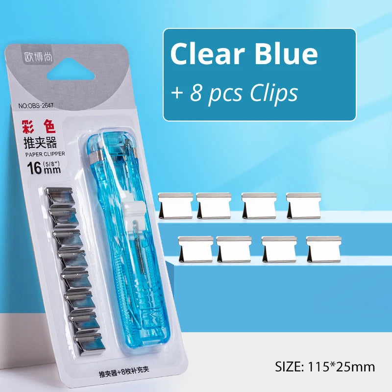 Mini Staple-Free Hand Clamp Stapler – Reusable Binder for Office, School & Home