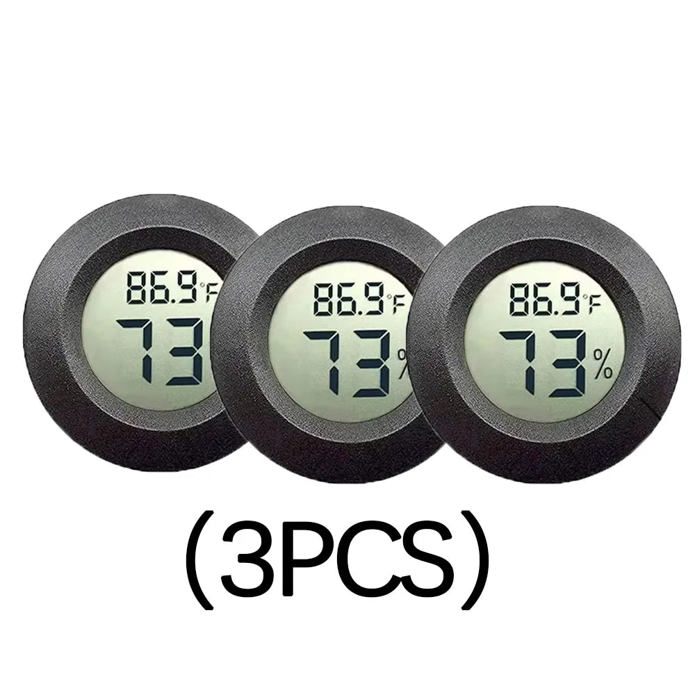 Round Digital LCD Thermometer Hygrometer – Temperature & Humidity Meter for Car, Home & Pet Box