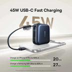 Baseus 45W Mini Power Bank 10000mAh Built-In USB-C Cable Pocket-Sized Smaller Fast Charging Portable For iPhone 17 Samsung S25