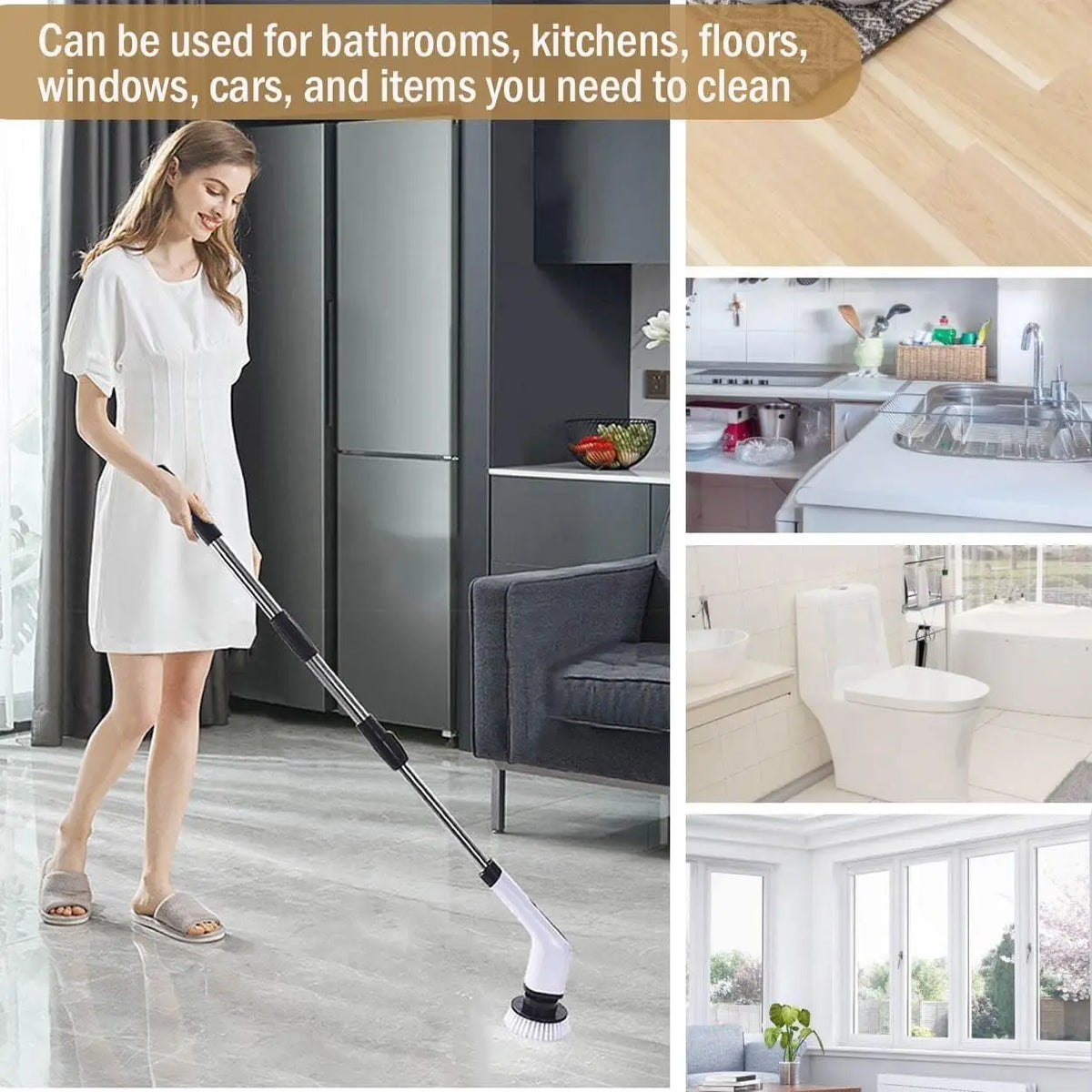 Cordless Spin Scrubber Electric Cleaning Brush – Multipurpose Kitchen & Bathroom Cleaner