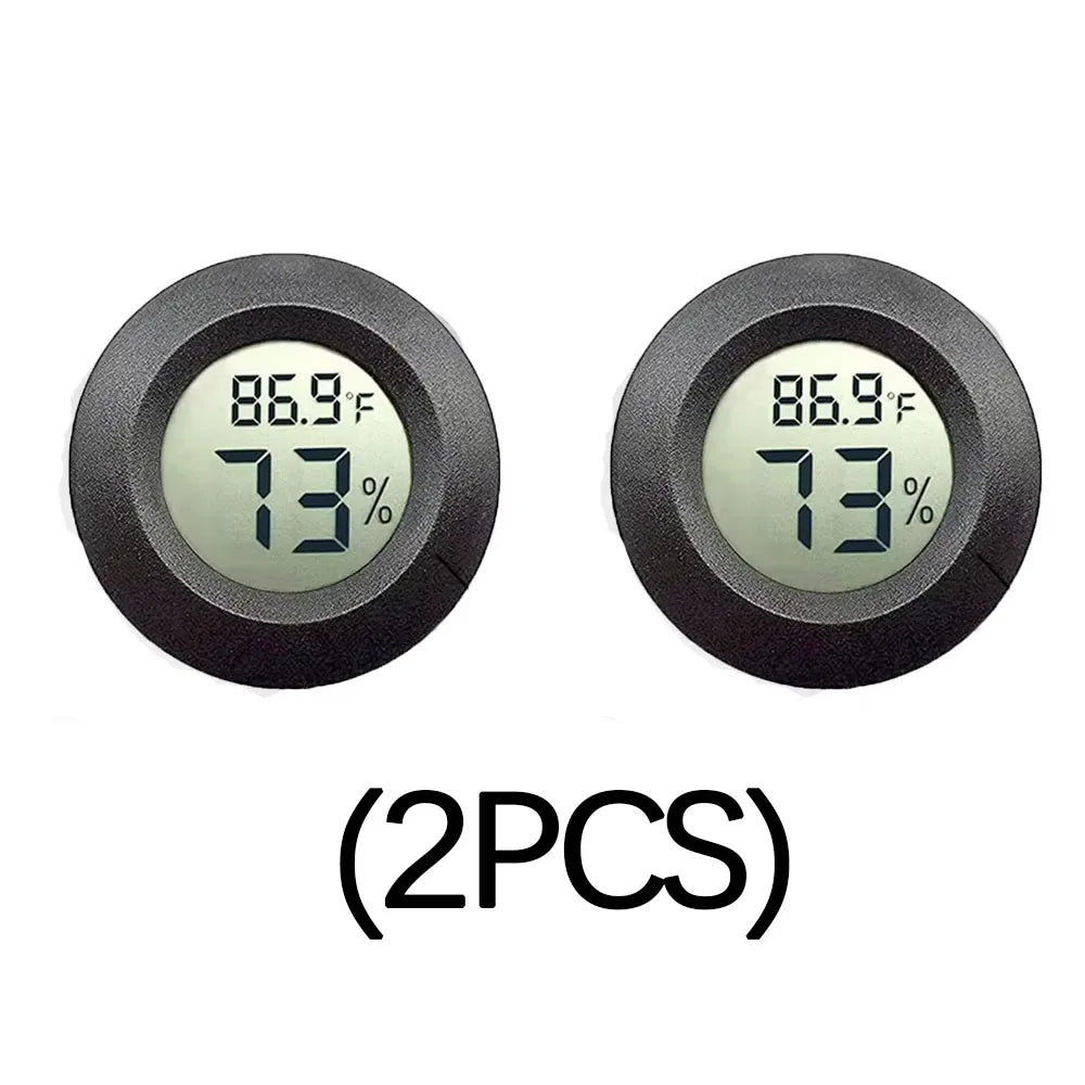 Round Digital LCD Thermometer Hygrometer – Temperature & Humidity Meter for Car, Home & Pet Box