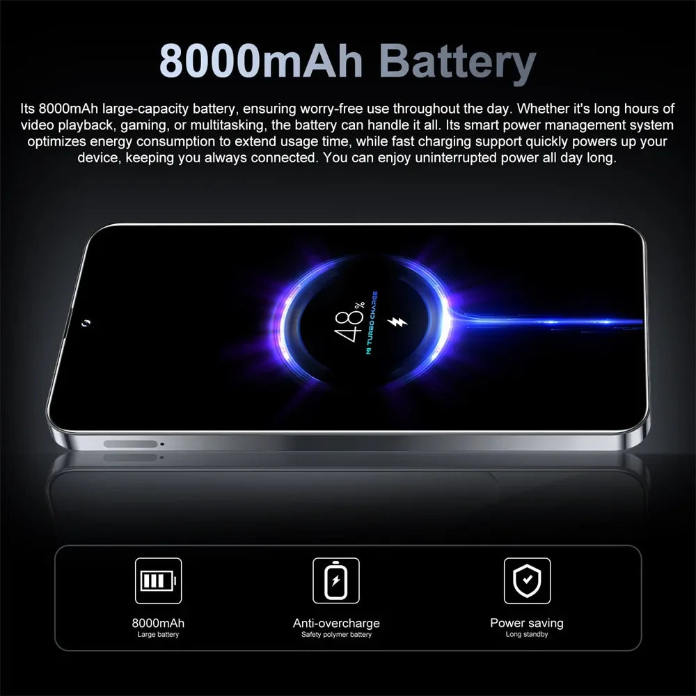 14T Pro Smartphone | 7.3" Full Display, 8000mAh, 108MP Camera, Android 15