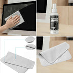 Screen Cleaner Kit – Streak-Free Spray & Microfibre Cloth for MacBook, iPad, iPhone, Laptop & TV