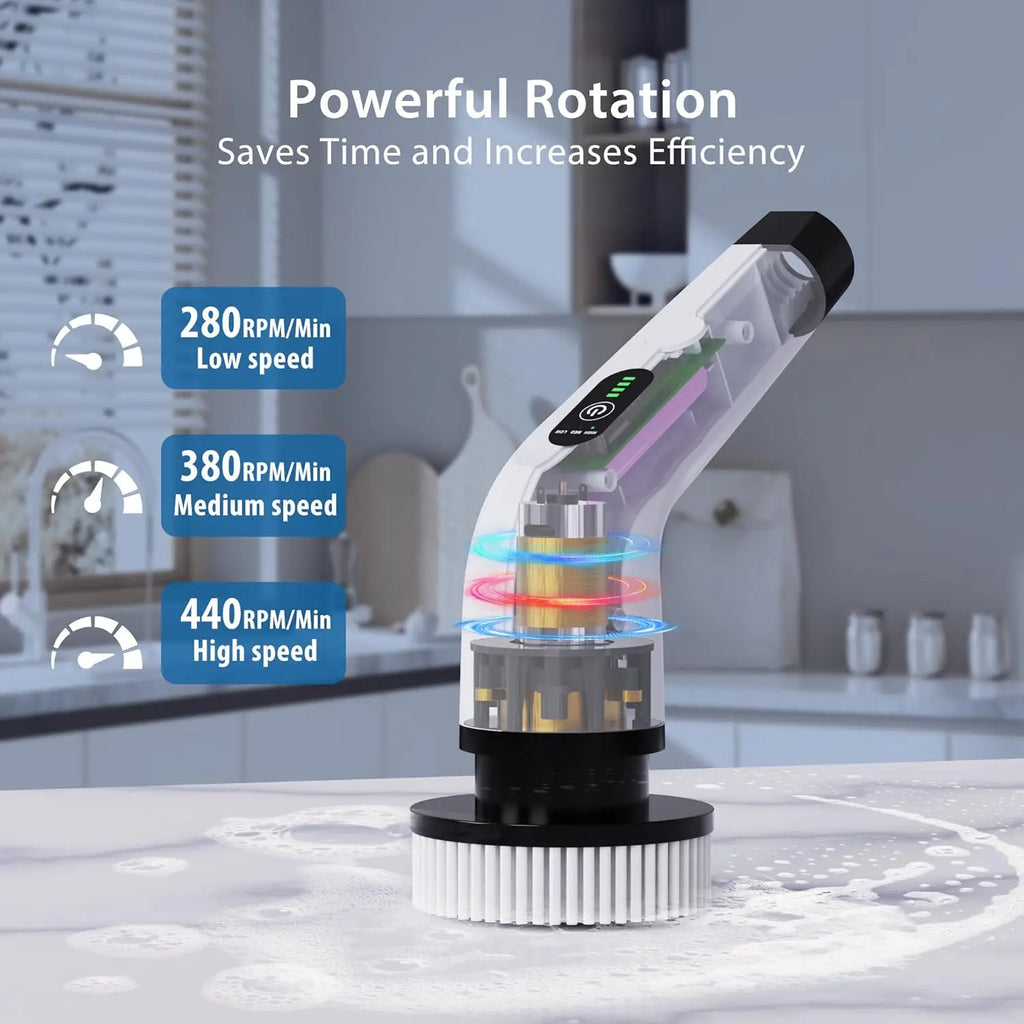 Cordless Spin Scrubber Electric Cleaning Brush – Multipurpose Kitchen & Bathroom Cleaner
