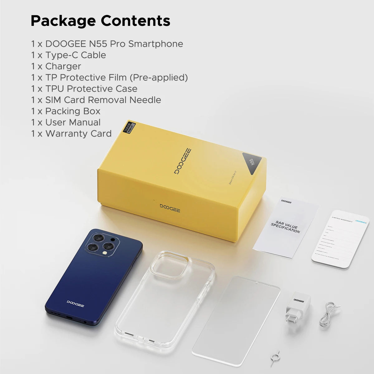 DOOGEE N55 Pro Smartphone | Android 14, 16GB RAM, 256GB, 6.56" 90Hz, NFC