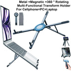3-in-1 Foldable Magnetic Phone Holder & Selfie Stick Tripod — For iPhone, iPad & Laptops