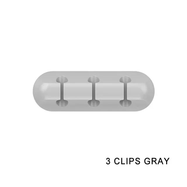 Silicone Cable Organizer Clips — Desktop Cable Management for USB & Earphone Cables