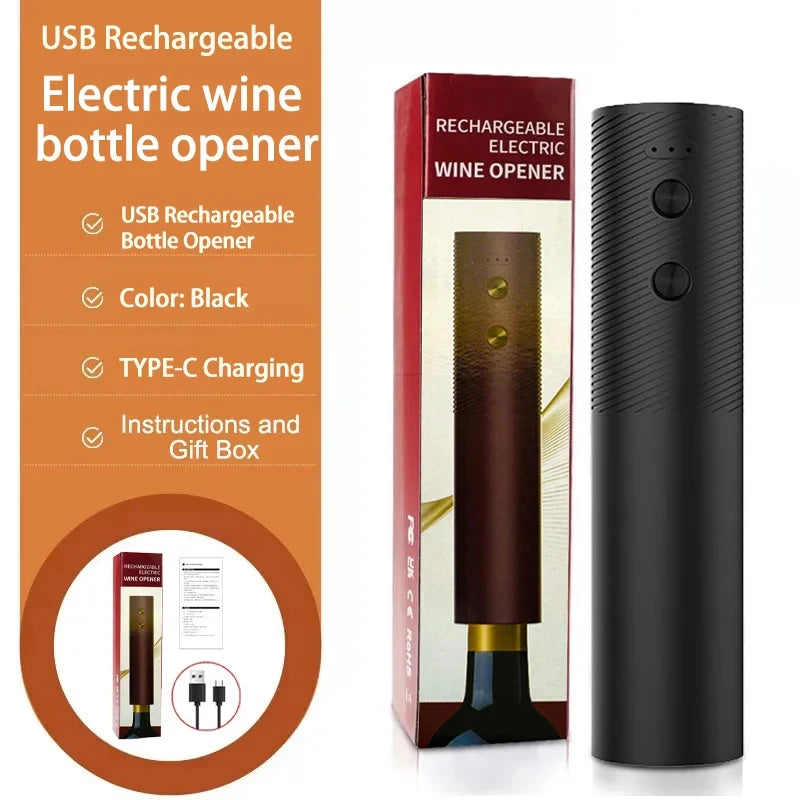 Electric Wine Bottle Opener – Rechargeable Automatic Corkscrew