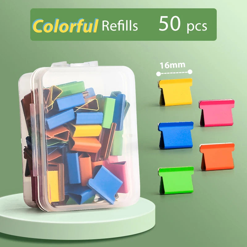 Mini Staple-Free Hand Clamp Stapler – Reusable Binder for Office, School & Home