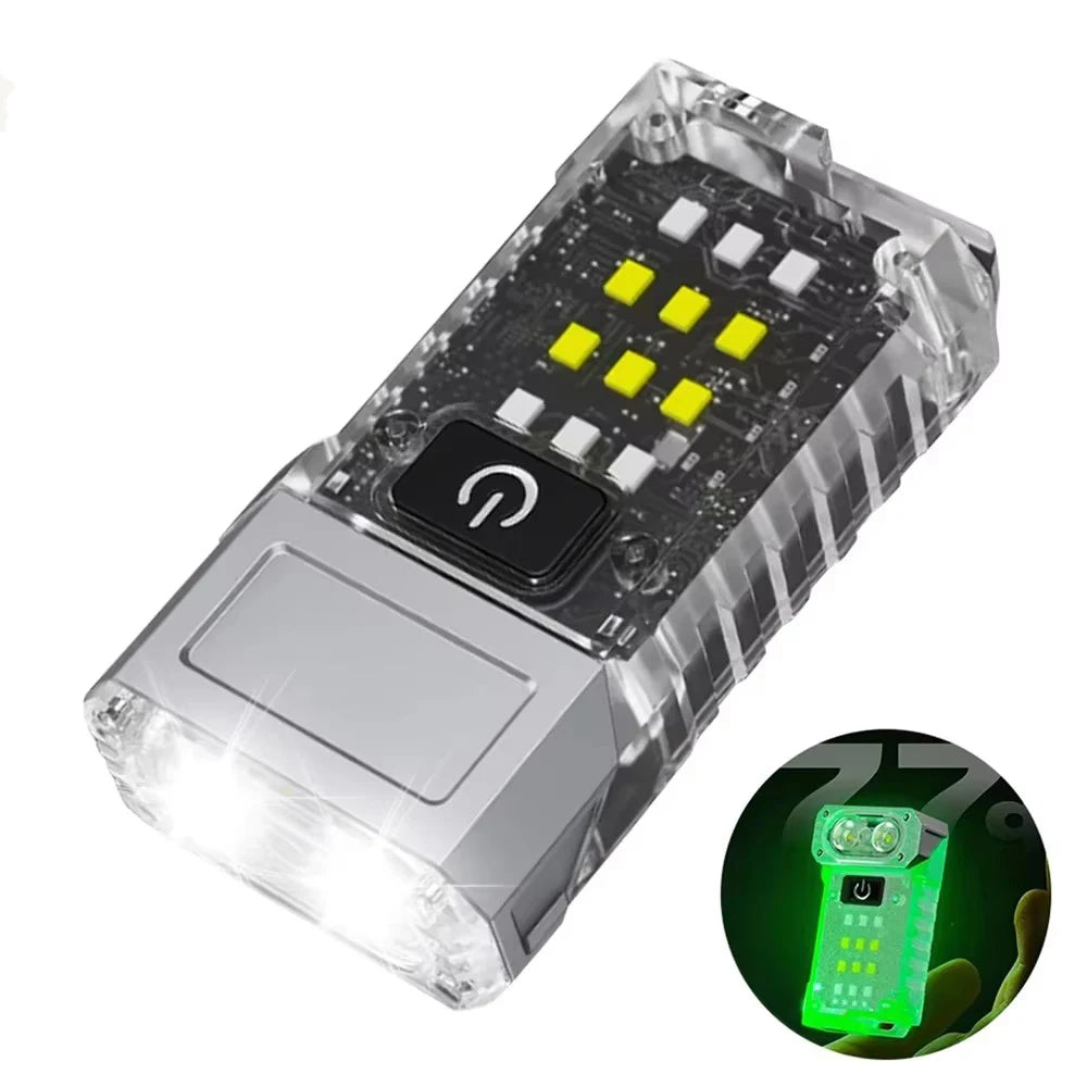 ESMARTER Mini USB Rechargeable LED Flashlight | 8 Modes, Magnetic Base, Power Bank