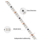WS2812B RGBIC LED Strip – 2.7mm Ultra Narrow 160 LEDs/m Individually Addressable Dreamcolor Light DC5V/12V