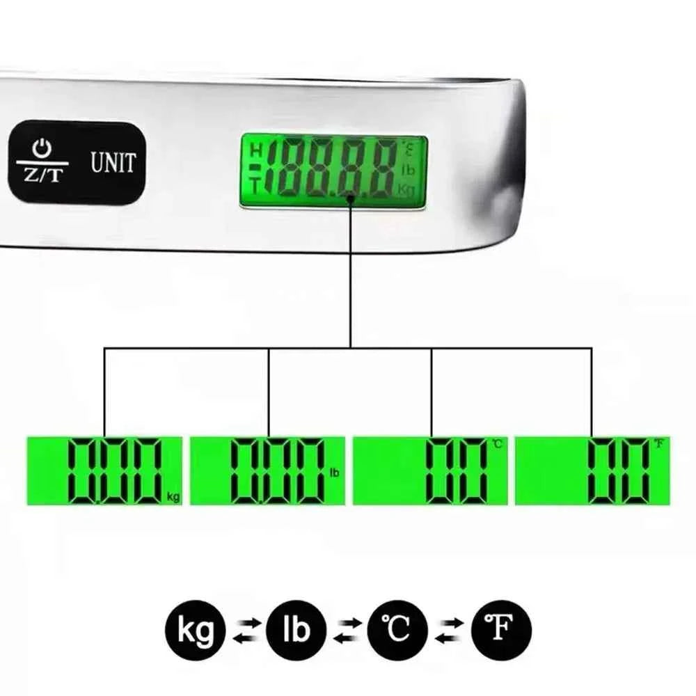Portable Digital Luggage Scale – 50kg / 110lb Handheld Travel Baggage Weigher