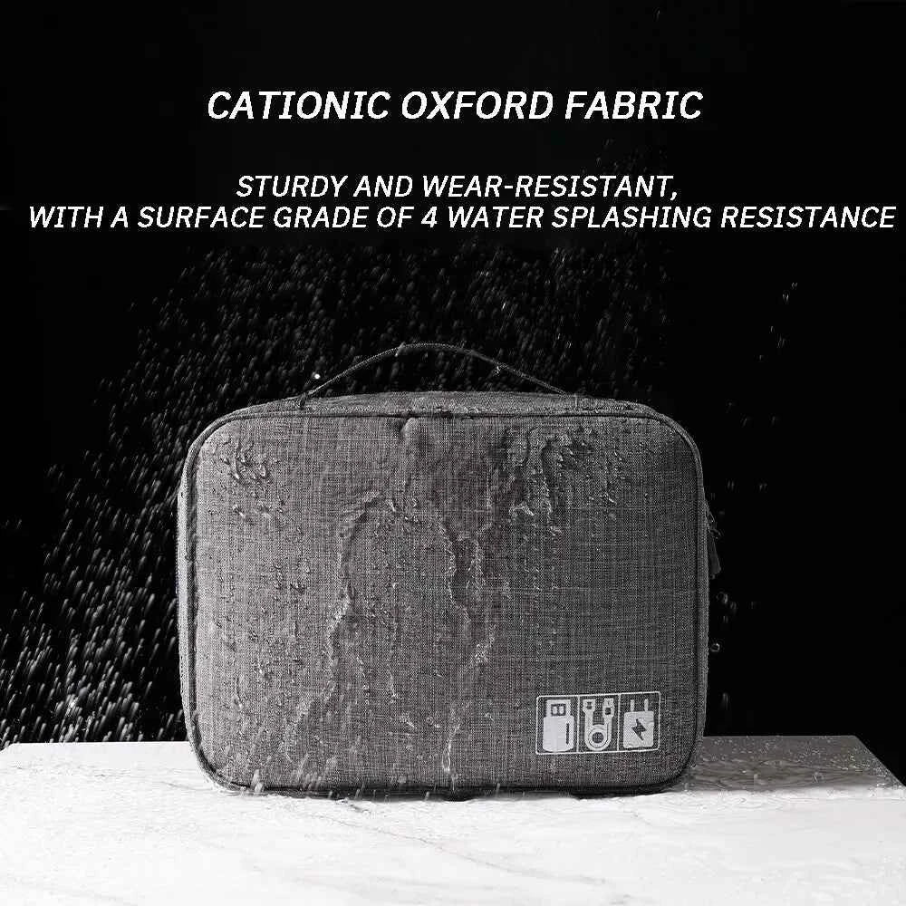 Waterproof Travel Cable Organizer Bag – Digital Accessories Storage Case for USB, Chargers & More