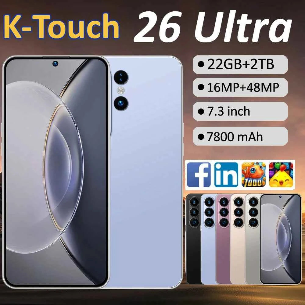 K-Touch 26 Ultra 5G Smartphone – 7.3" Display, Android 15, 22GB RAM, 2TB Storage, AI Camera