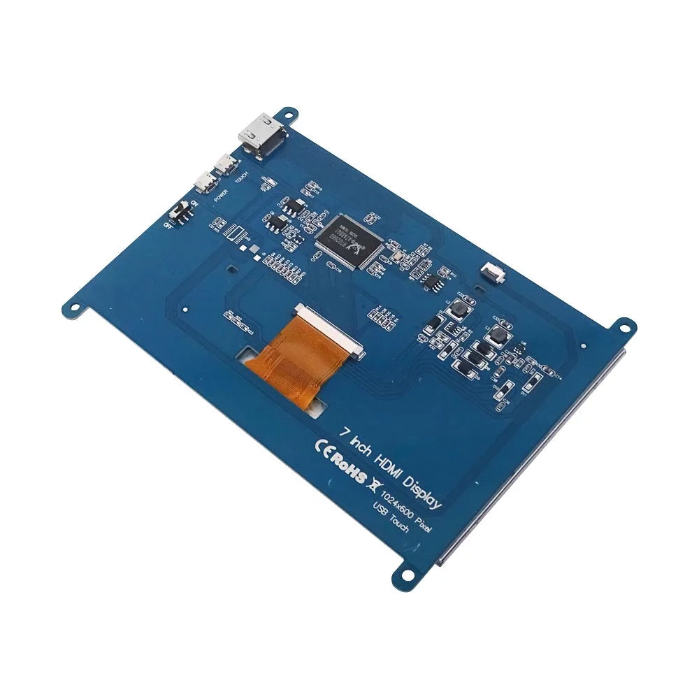 7" IPS Touchscreen HDMI Display for Raspberry Pi — 1024×600 | 5-Point Capacitive Touch | No Driver Needed