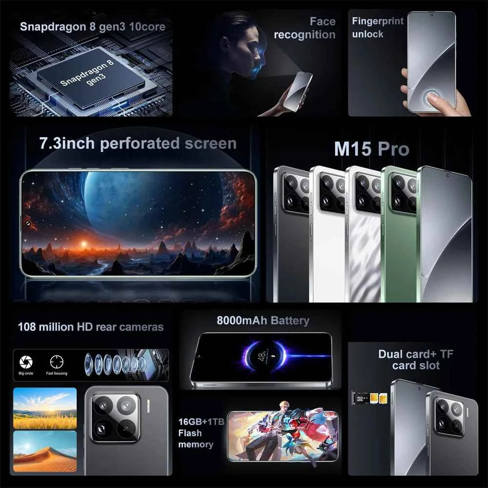 14T Pro 5G Smartphone | 7.3" HD Display, 8000mAh, Dual SIM, Android, Global Version