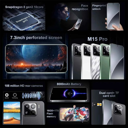 14T Pro 5G Smartphone | 7.3" HD Display, 8000mAh, Dual SIM, Android, Global Version