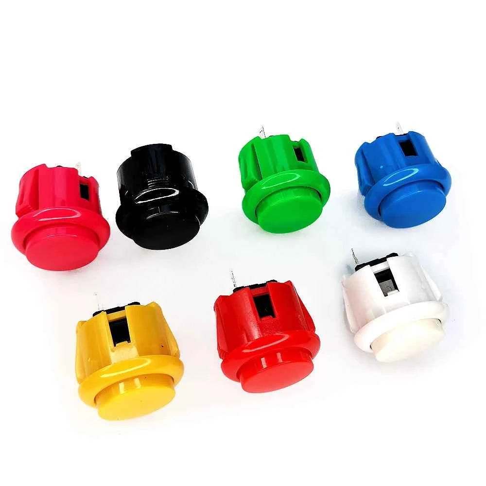 24mm & 30mm Arcade Push Buttons – Sanwa-Style Coin Start Switch for Hitbox & DIY Joystick