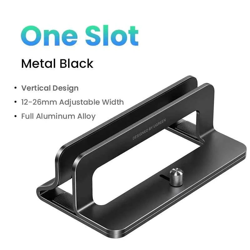 UGREEN Vertical Laptop Stand – Triple Slot Aluminium Holder for MacBook Air/Pro, iPad & Phone | Desk Organiser