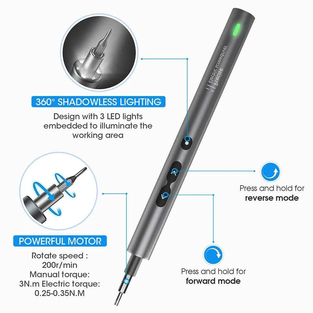 62-in-1 Precision Electric Screwdriver Set – Wireless Cordless Power Tool Kit