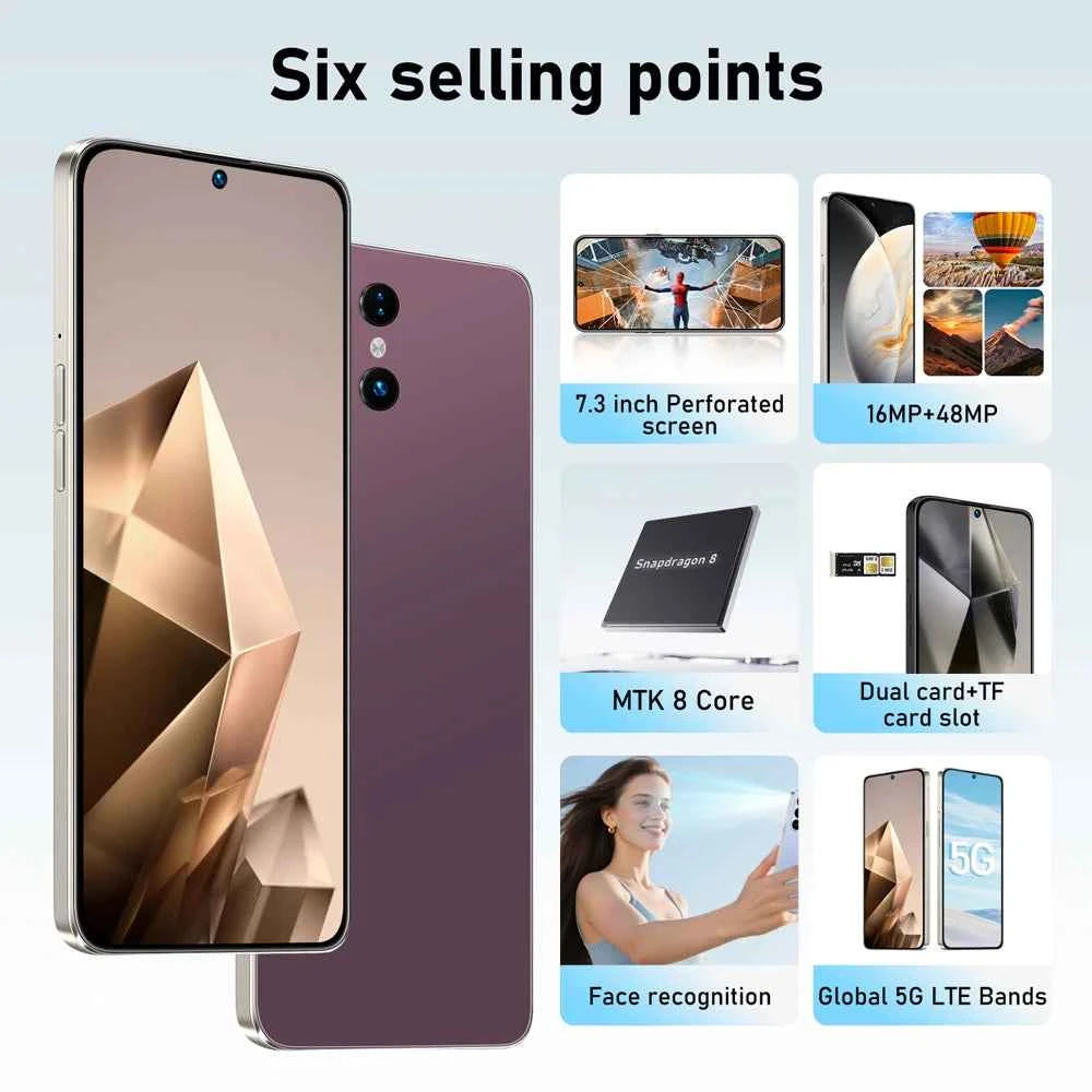 S26 Ultra Smartphone | 7.3" HD+ Display, 7800mAh, 48MP Camera, Android 15, 5G