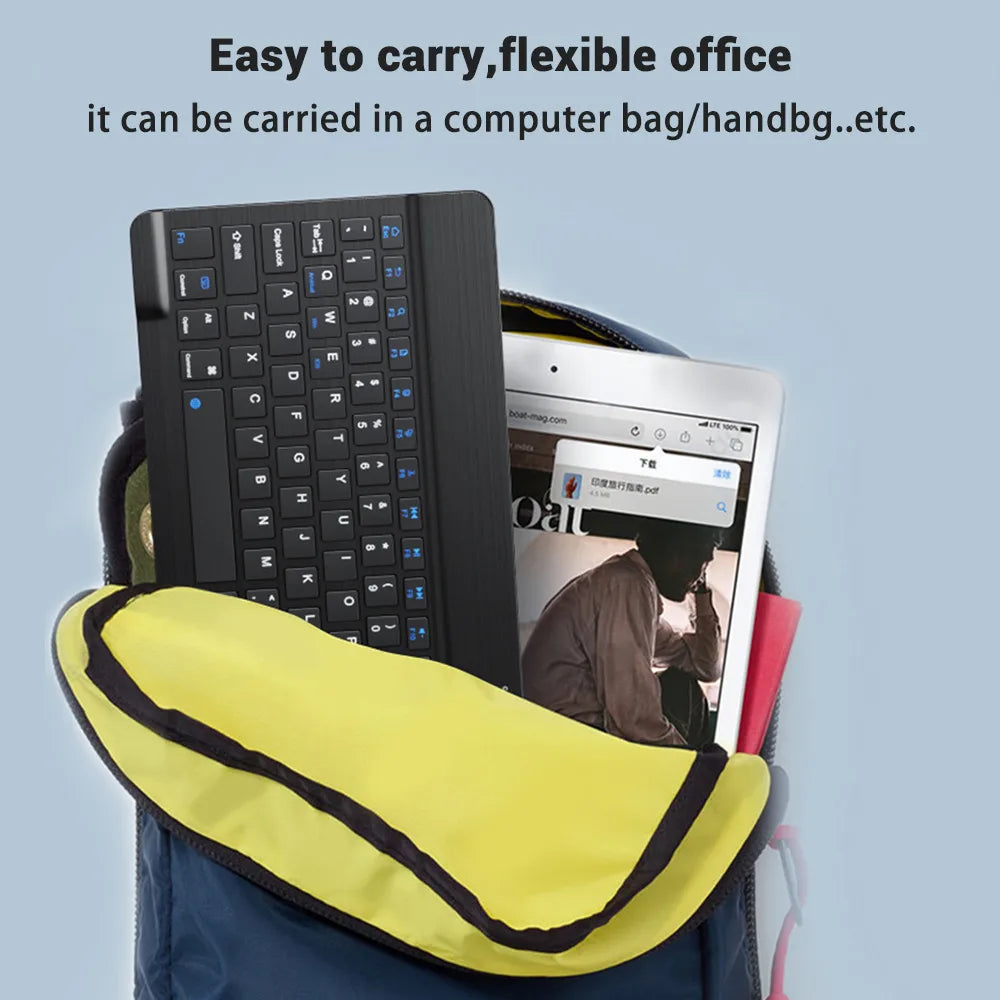 Bluetooth Wireless Keyboard & Mouse Combo – Silent, Multi-Language, Compatible with iPad, iOS, Android & Windows