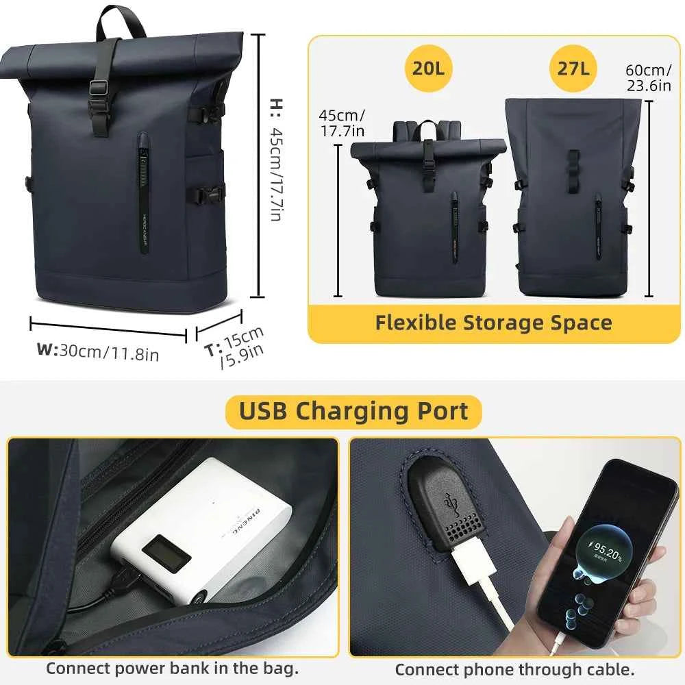 Anti-Theft Laptop Backpack 15.6" with USB Port – Waterproof Travel & Business Bag